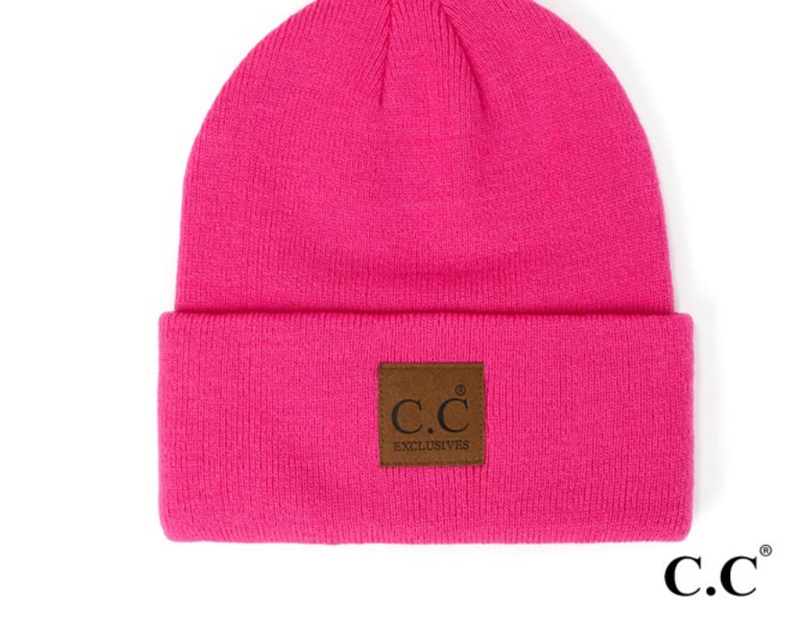 C.C Solid Ribbed Beanie