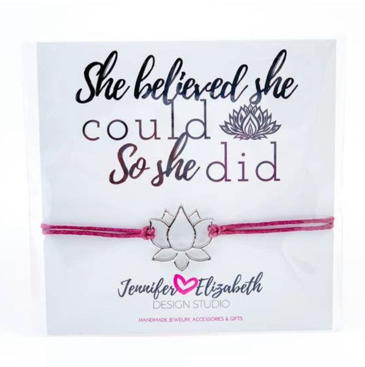 “She Believed She Could, So She Did” Inspirational Bracelet
