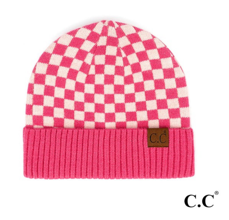 C.C. Checkered Beanie
