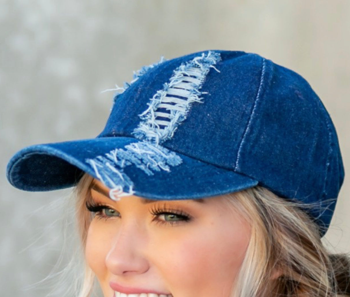 Distressed Denim Boyfriend Cap
