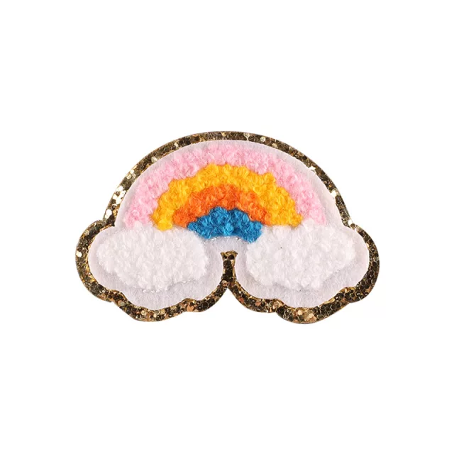 Scratch Decor - Rainbow Gold Glitter Iron On Patches