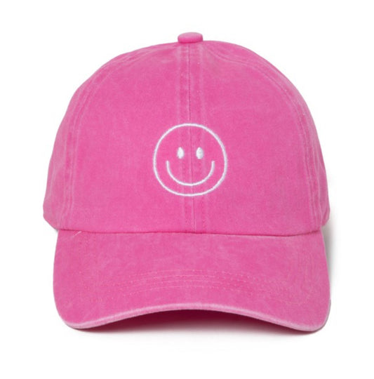 Embroidered Smiley Face Cap