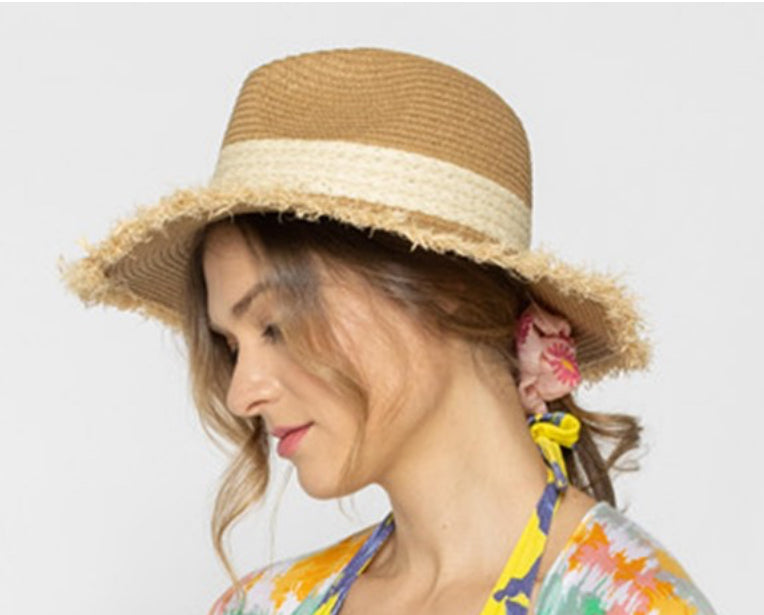 Straw Panama Hat With Frayed Edges