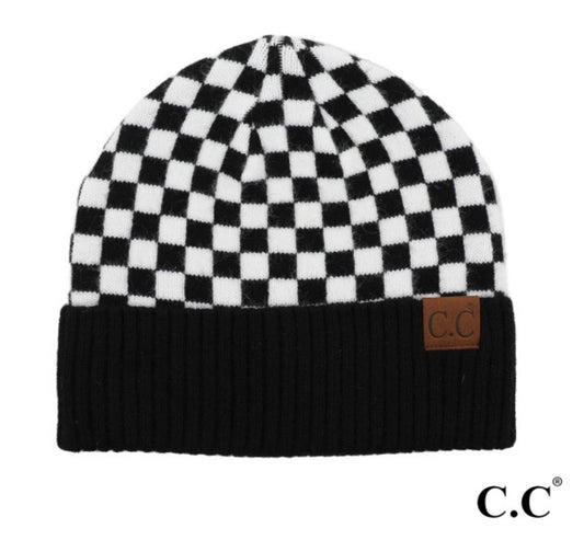 C.C. Checkered Beanie