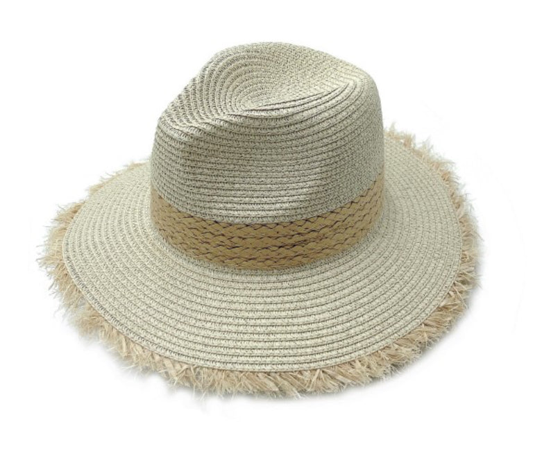 Straw Panama Hat With Frayed Edges