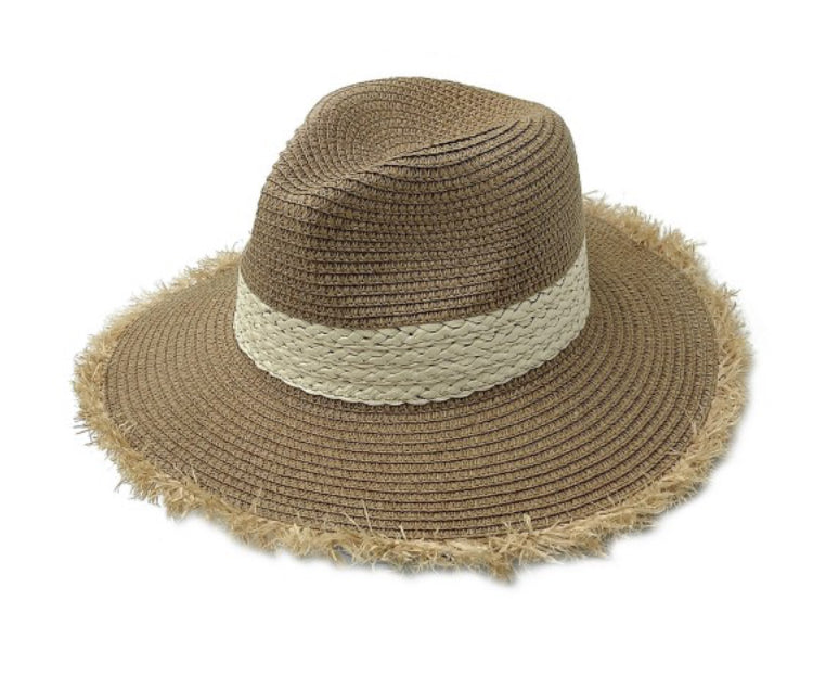 Straw Panama Hat With Frayed Edges