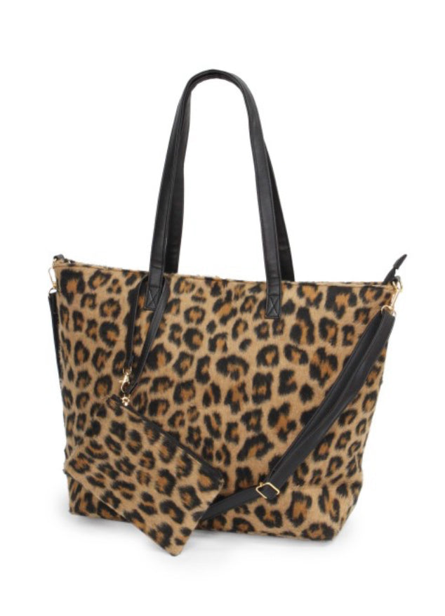 Animal Print Flannel Tote