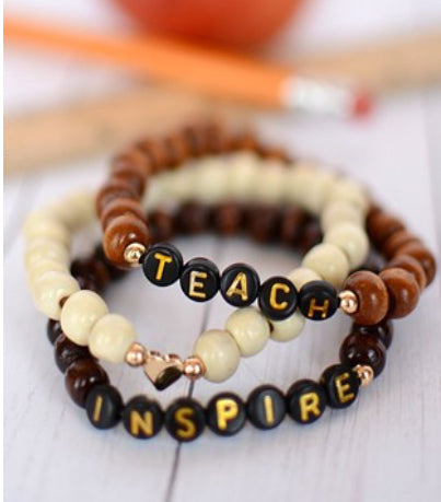 Wooden Bead Teacher Inspired Bracelets