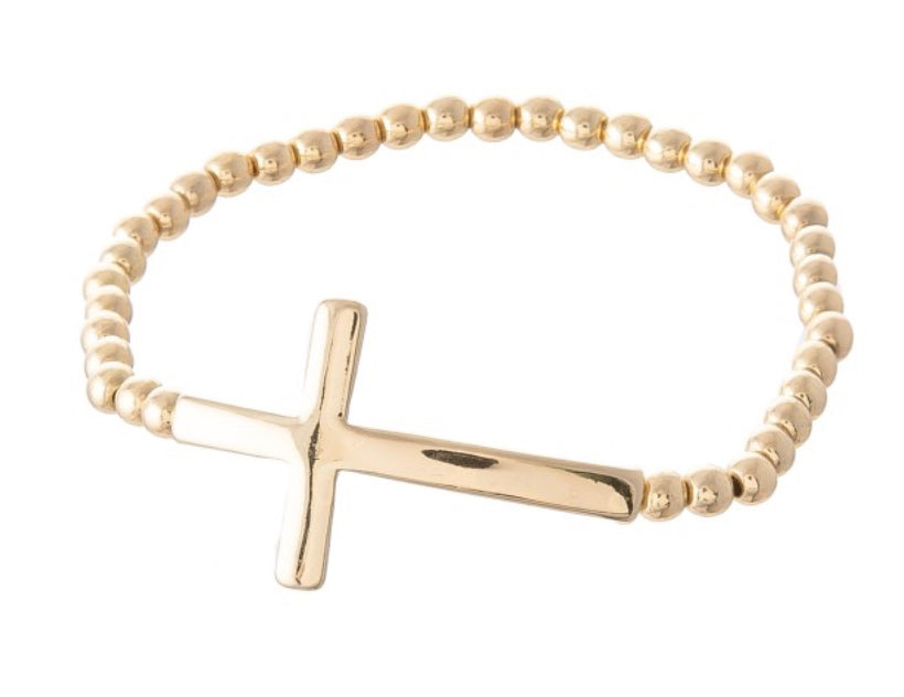 Beaded Cross Stretch Bracelet