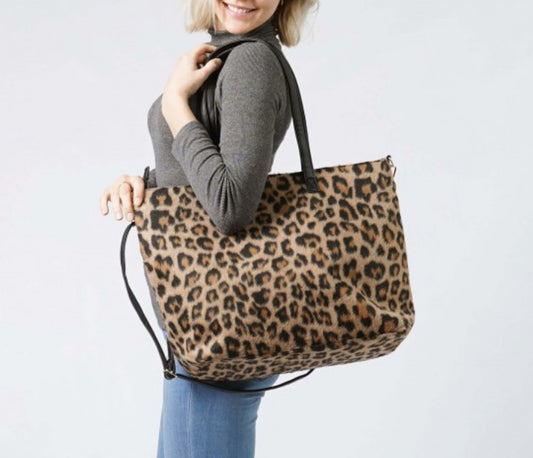 Animal Print Flannel Tote