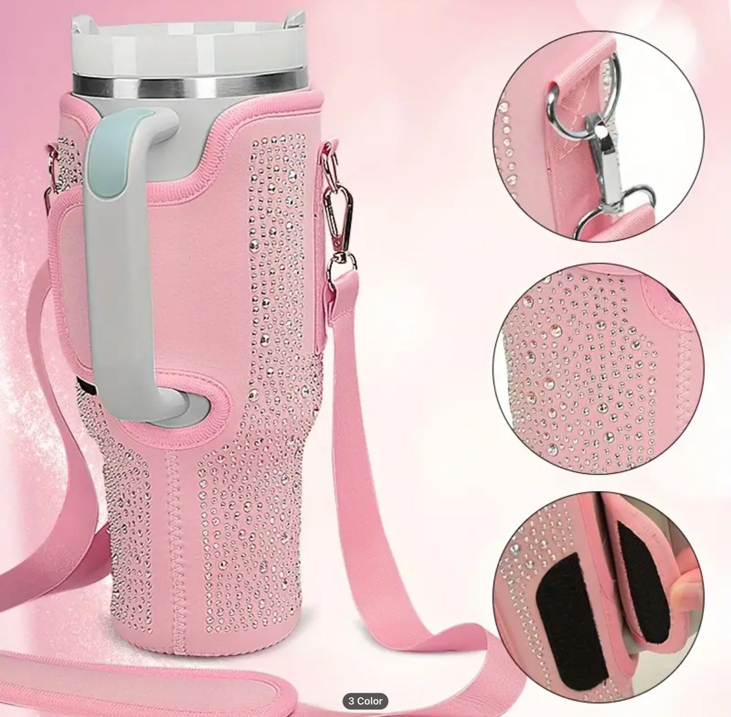 Rhinestone Studded Neoprene Tumbler Carrier