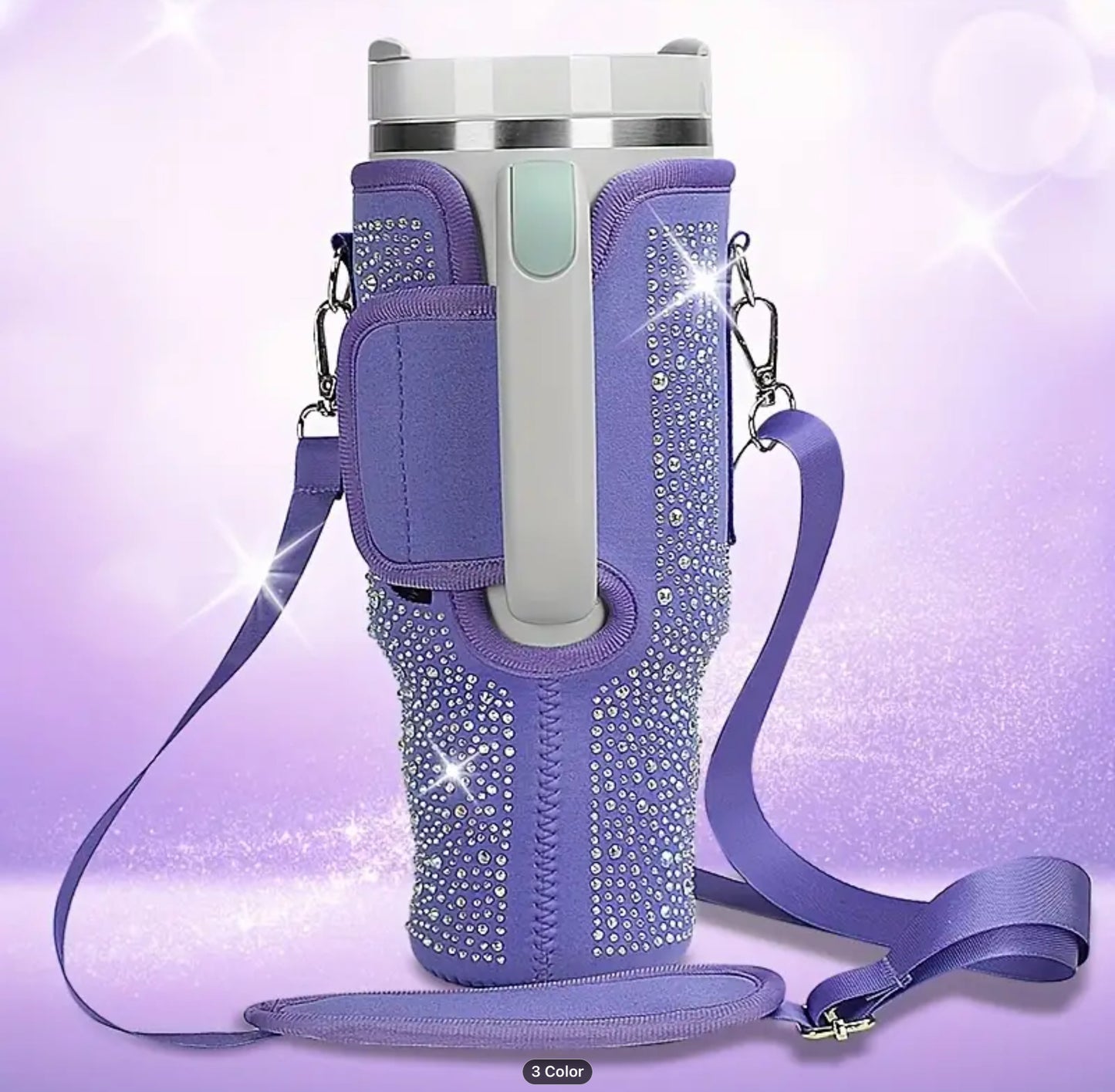 Rhinestone Studded Neoprene Tumbler Carrier