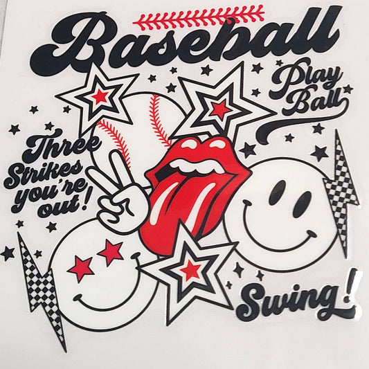 Scratch Decor - "Baseball Lips Smiley Fan" UV Transfers